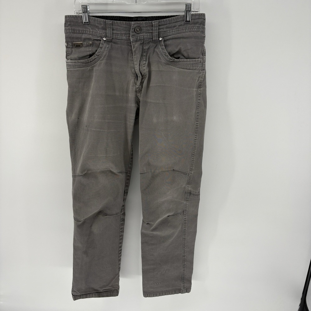 KUHL Kanvus Jeans Gray Hiking Pants Vintage Patina Dye Stretch Utilty Men 31X28